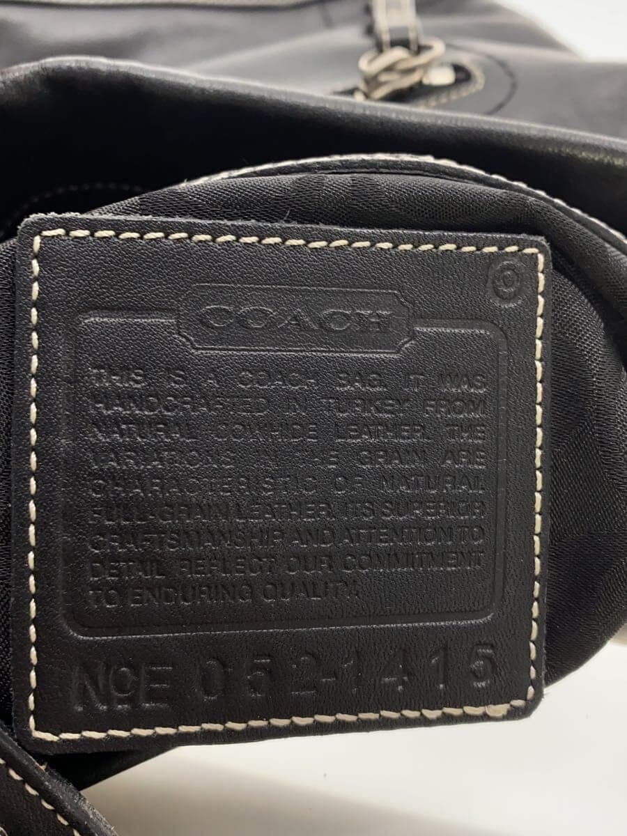 COACH shoulder bag leather BLK 052-1415 5
