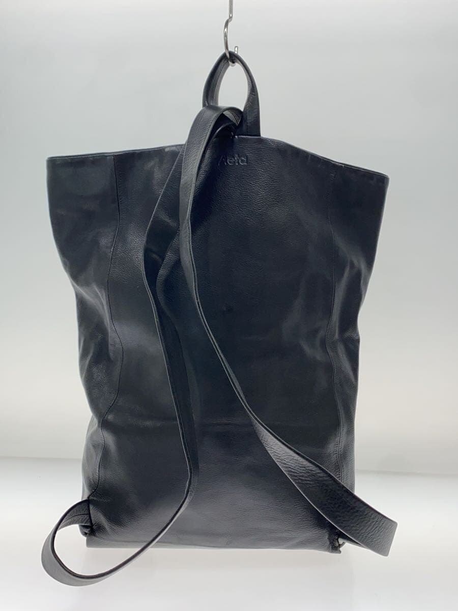 Aeta Backpack Leather BLK Plain 3
