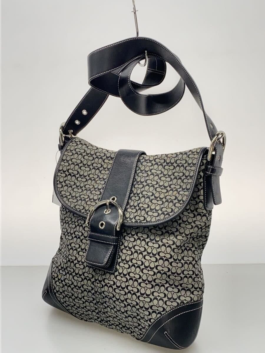 COACH Shoulder Bag Canvas GRY All-over Pattern L3M-6377 2