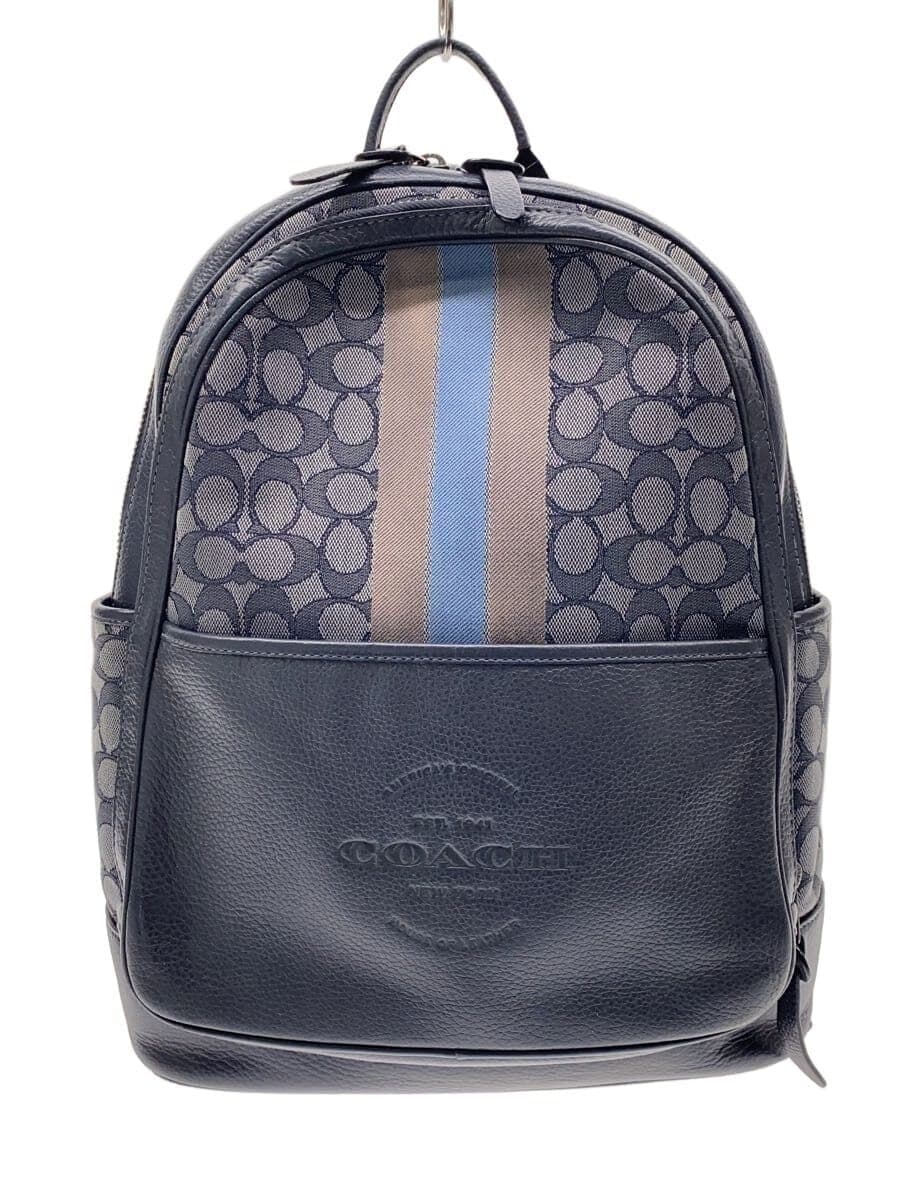 COACH Backpack Leather Navy All-over pattern C5389