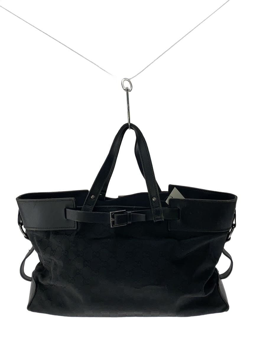 GUCCI Tote Bag Canvas BLK All Over Pattern 214397