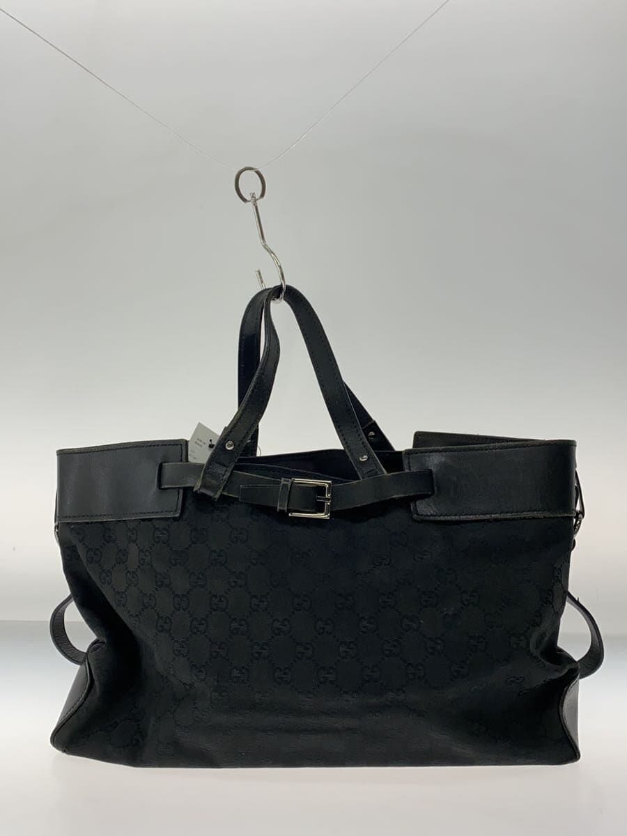 GUCCI Tote Bag Canvas BLK All Over Pattern 214397 3