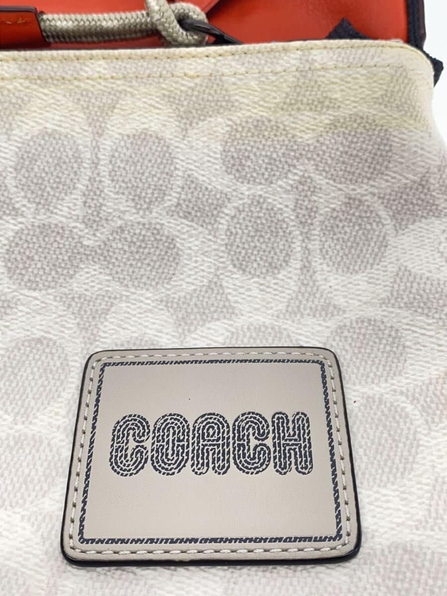 COACH Shoulder Bag White All-Over Print 1044 5