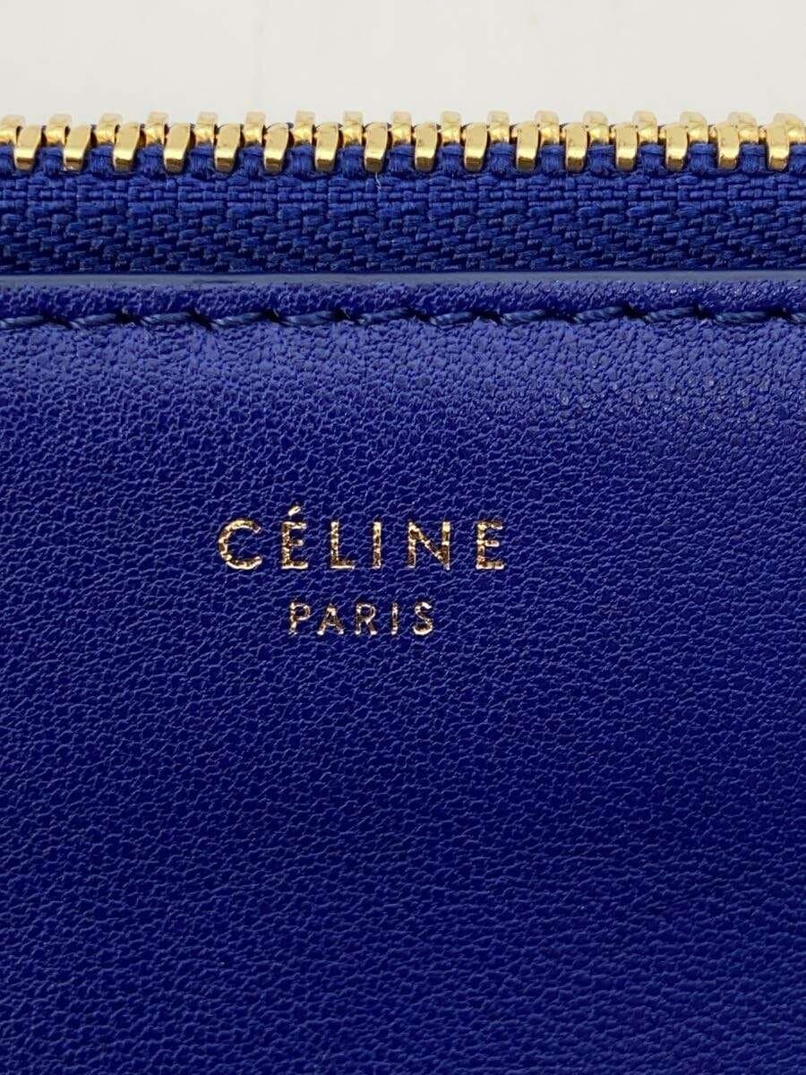 CELINE Shoulder Bag Leather BLU Solid 5