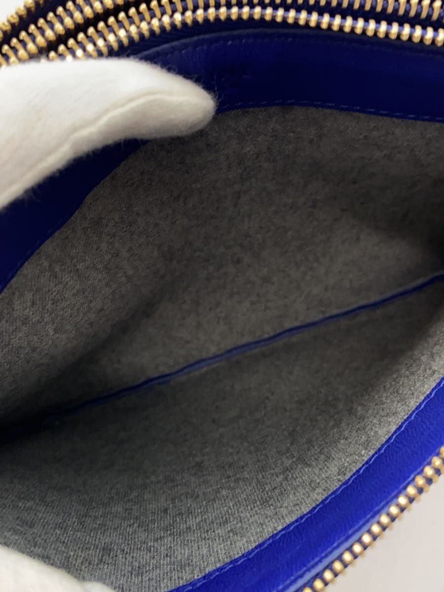 CELINE Shoulder Bag Leather BLU Solid 6