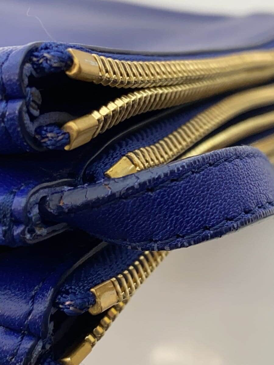 CELINE Shoulder Bag Leather BLU Solid 8