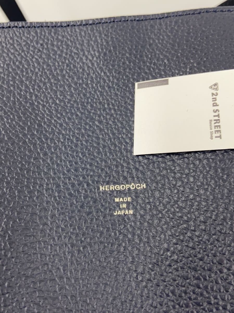 HERGOPOCH Tote Bag Leather NVY 5