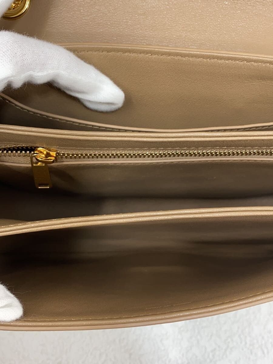 CELINE Small C Chain Shoulder Shoulder Bag Leather BEG With Wear 6