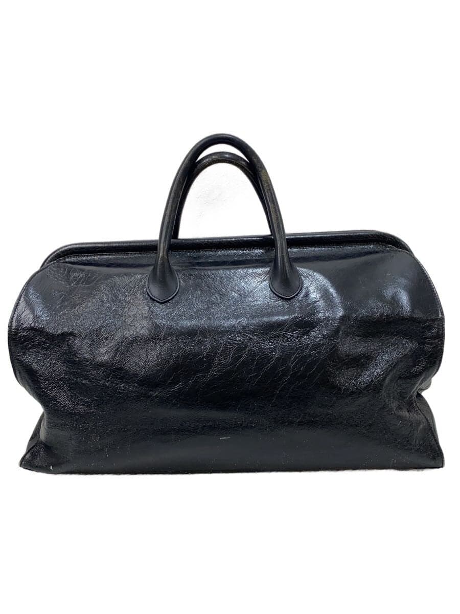 Y’s for men All Do Boston Bag Leather BLK Solid Corner Scuff