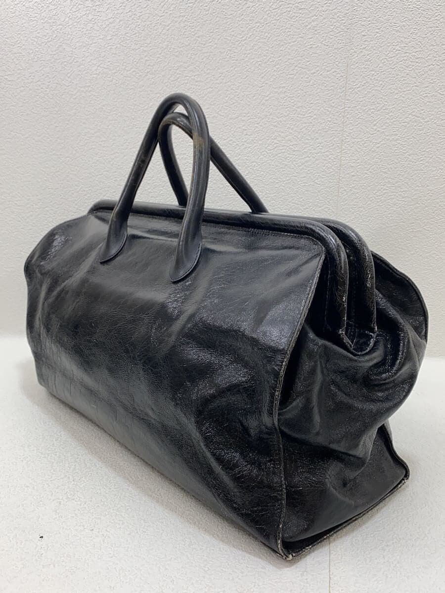 Y’s for men All Do Boston Bag Leather BLK Solid Corner Scuff 2