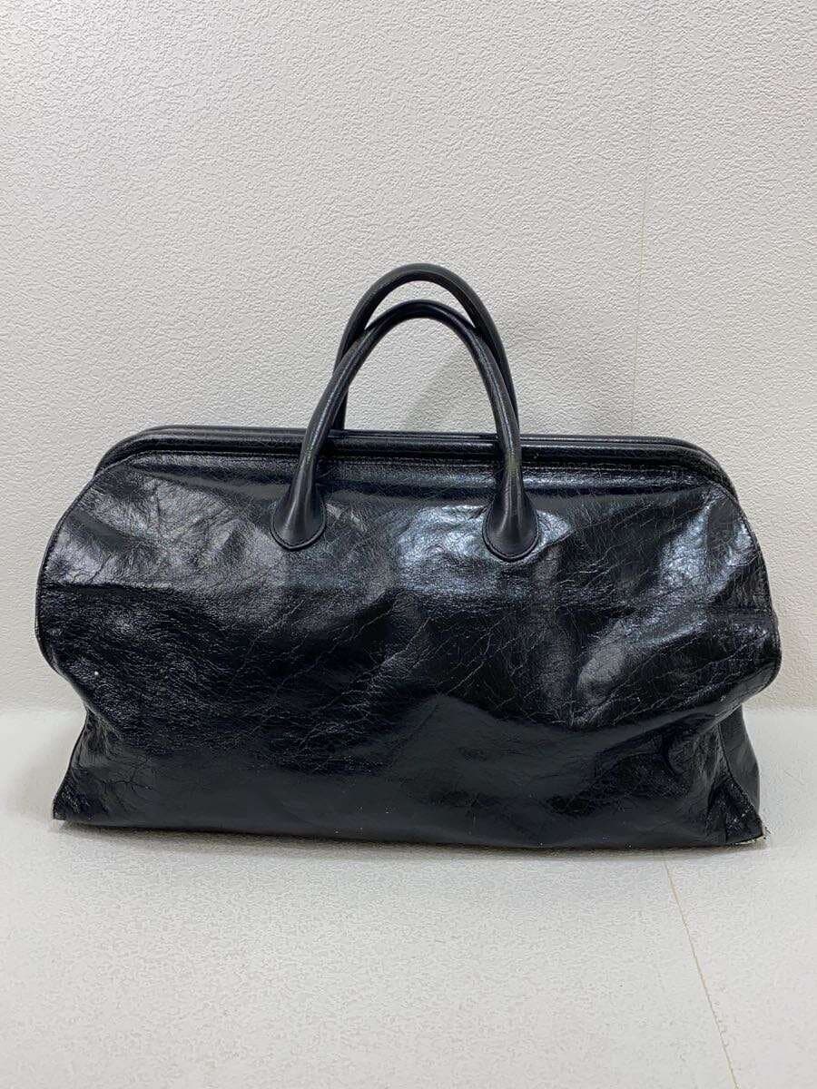 Y’s for men All Do Boston Bag Leather BLK Solid Corner Scuff 3