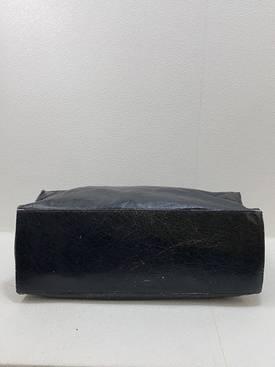 Y’s for men All Do Boston Bag Leather BLK Solid Corner Scuff 4