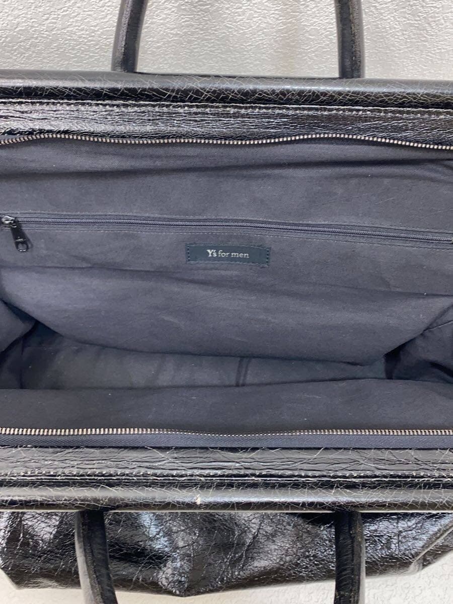 Y’s for men All Do Boston Bag Leather BLK Solid Corner Scuff 6