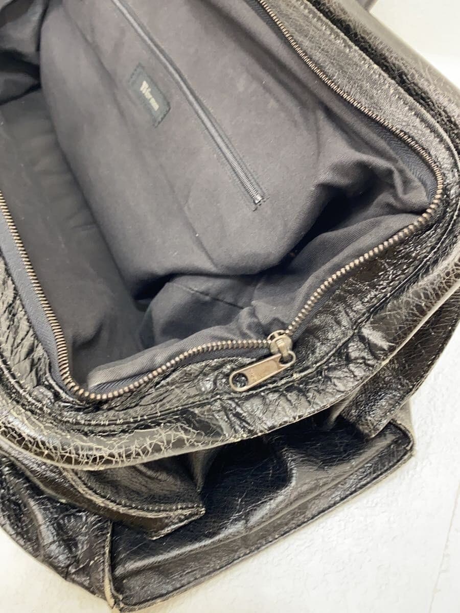 Y’s for men All Do Boston Bag Leather BLK Solid Corner Scuff 7