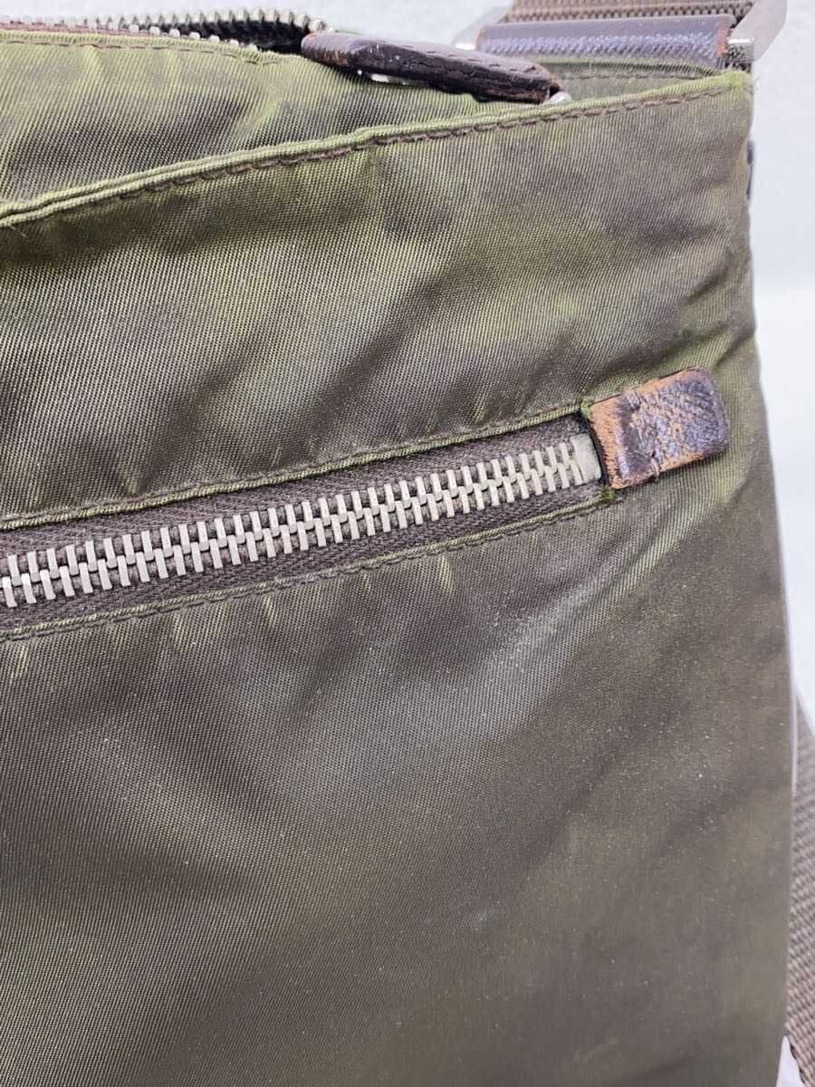 PRADA Tessuto Deteriorated Considered Shoulder Bag Nylon KHK Solid 9