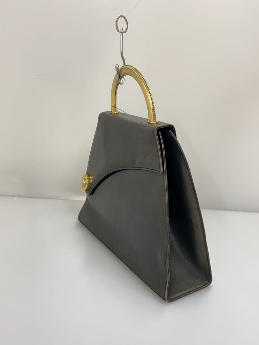 BALLY Handbag Leather BLK Yellowing Consider Condition 2