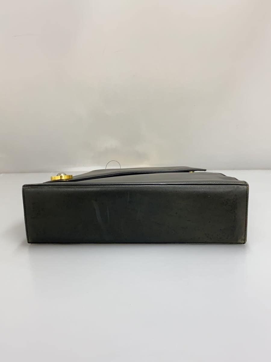 BALLY Handbag Leather BLK Yellowing Consider Condition 4