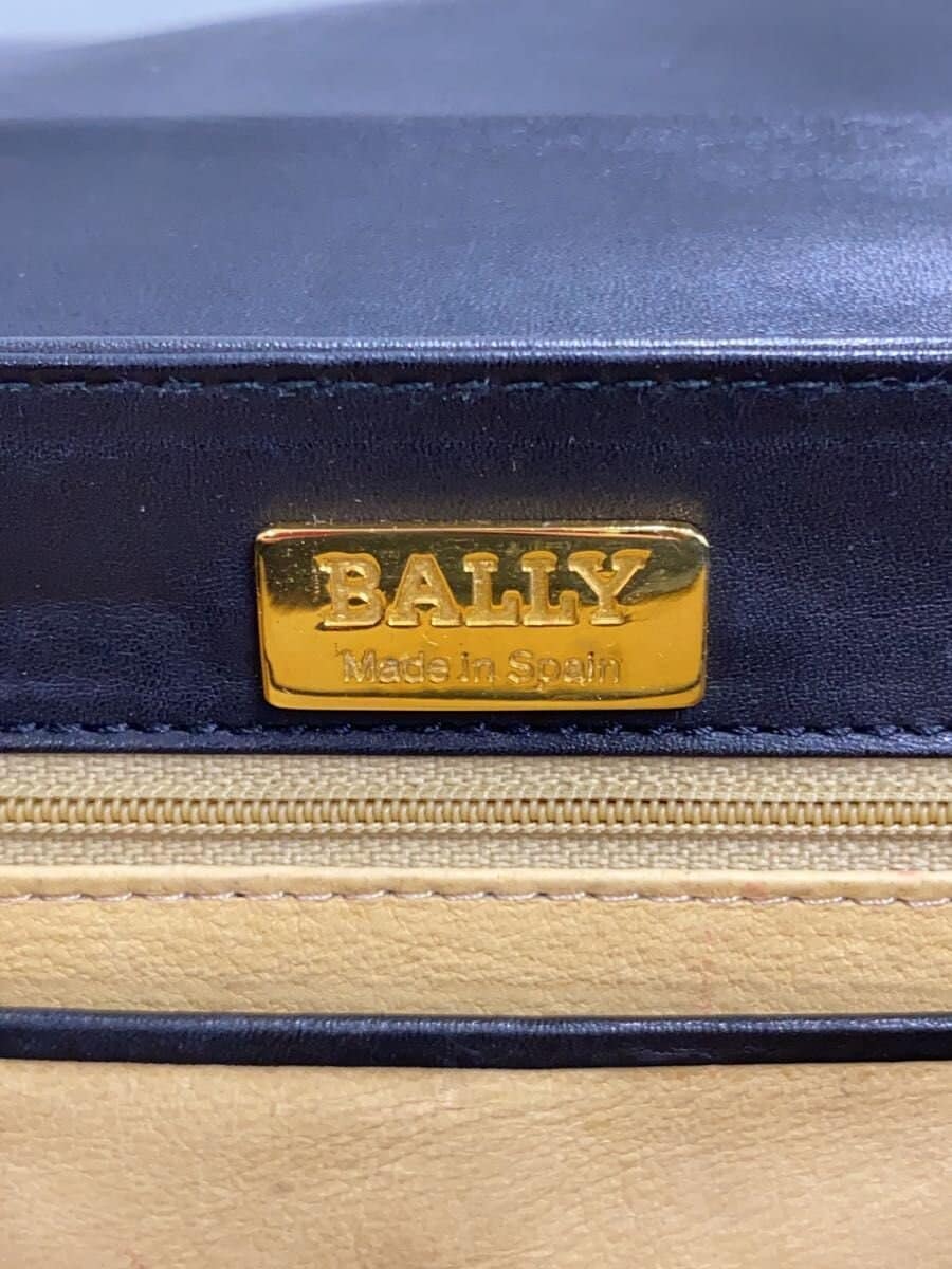 BALLY Handbag Leather BLK Yellowing Consider Condition 5