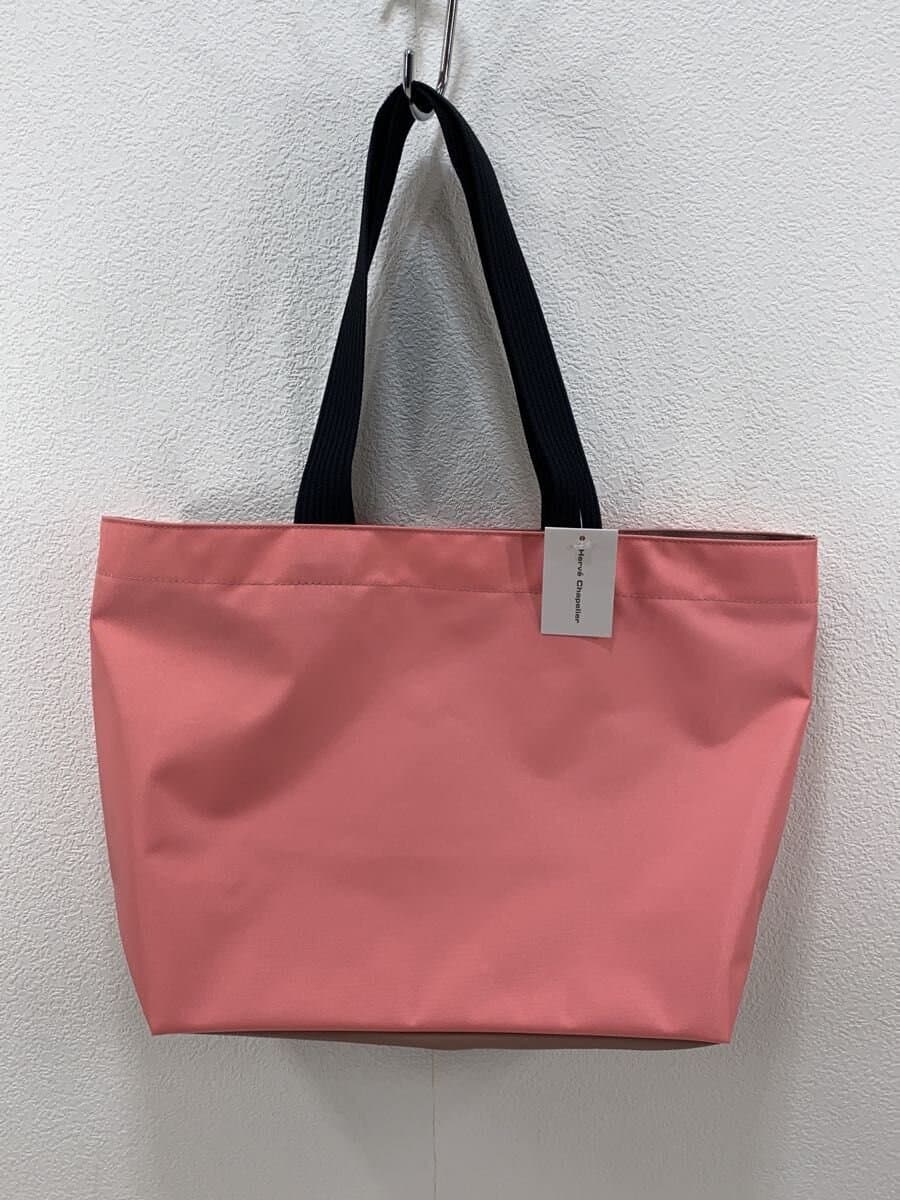 Herve Chapelier With Tag 25SS Boat Shape Tote Nylon Square Shoulder PNK Solid 1024N 2