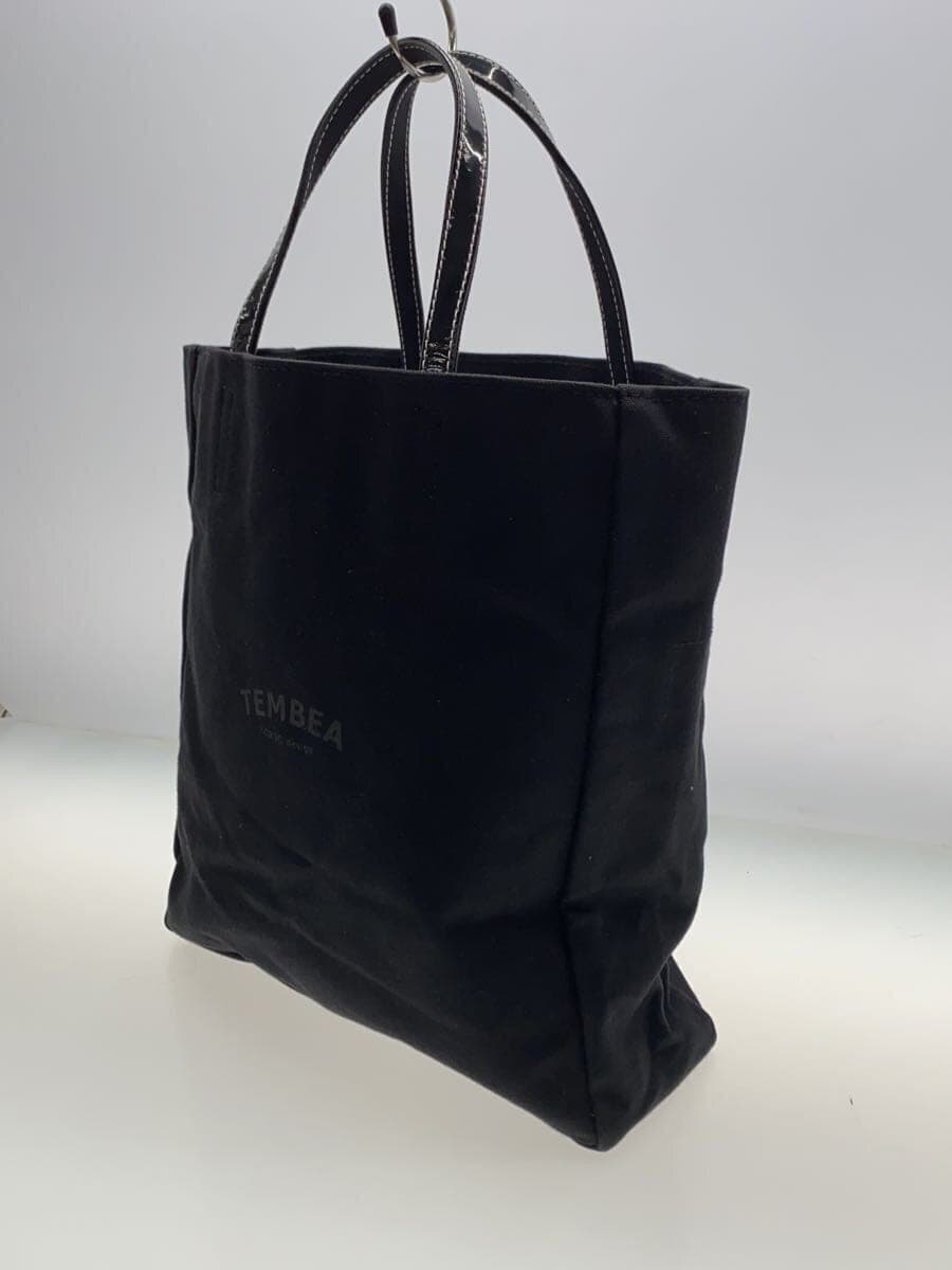 TEMBEA Front Logo Tote Bag Canvas BLK 2