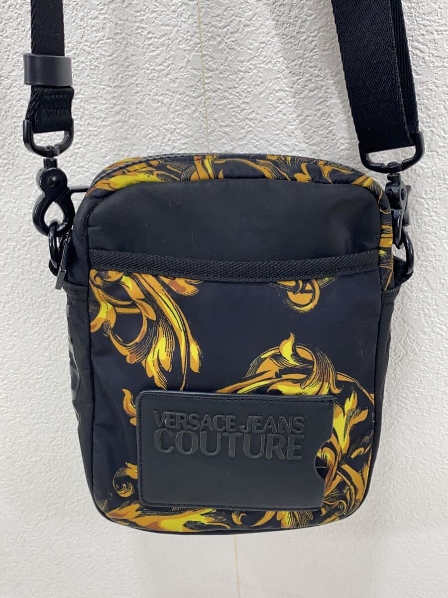 VERSACE JEANS COUTURE Shoulder Bag Nylon BLK All Over Pattern 2