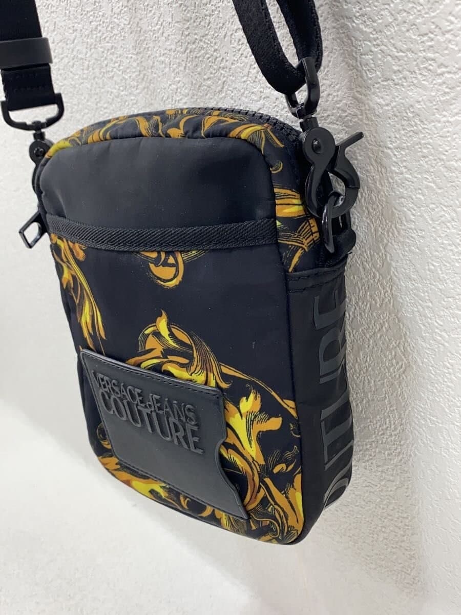 VERSACE JEANS COUTURE Shoulder Bag Nylon BLK All Over Pattern 3