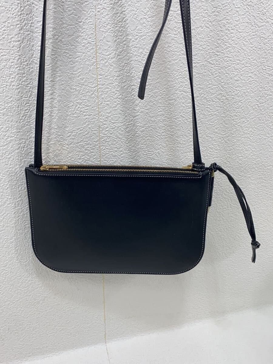 LOEWEGATE DOUBLE ZIP POUCH BAG Shoulder Bag Leather BLK Solid 3