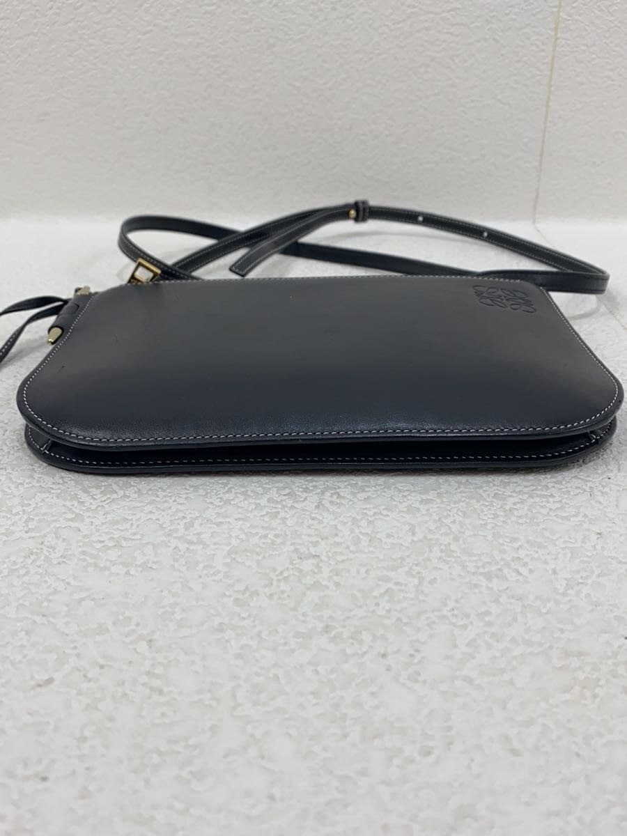 LOEWEGATE DOUBLE ZIP POUCH BAG Shoulder Bag Leather BLK Solid 4