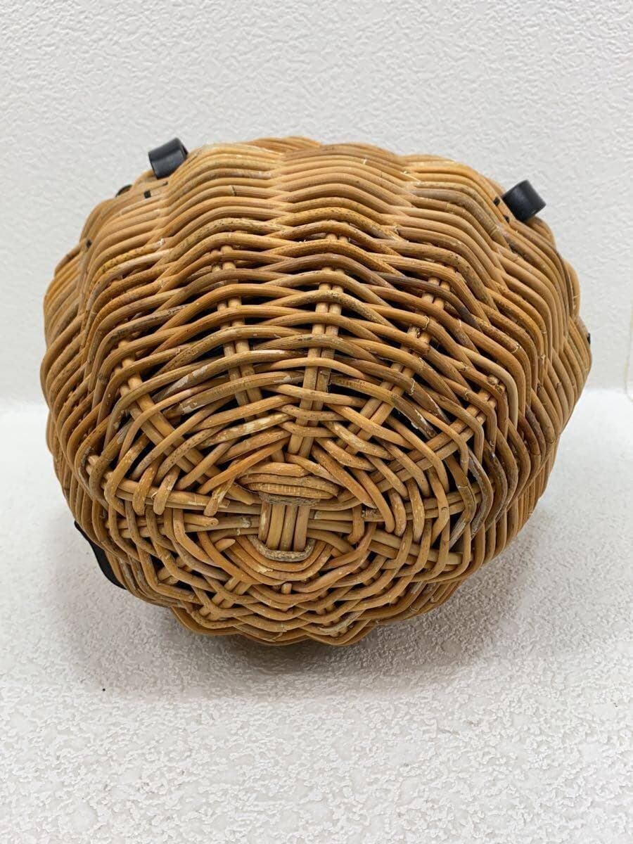 eb a gos Blue M Basket Leather Handle Red Rattan Kagure Handbag BEG 4