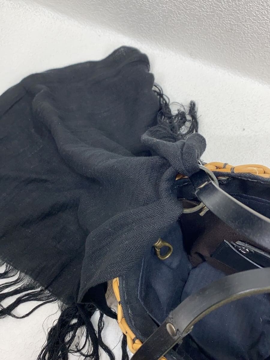 eb a gos Blue M Basket Leather Handle Red Rattan Kagure Handbag BEG 6