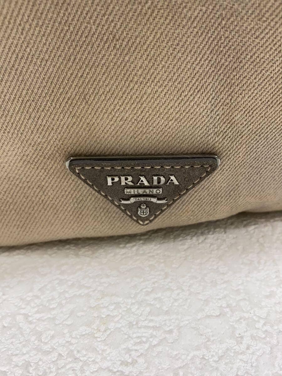 PRADA Kanapa Bijou Lines Tone Handbag Consider Condition Shoulder Missing Part 5