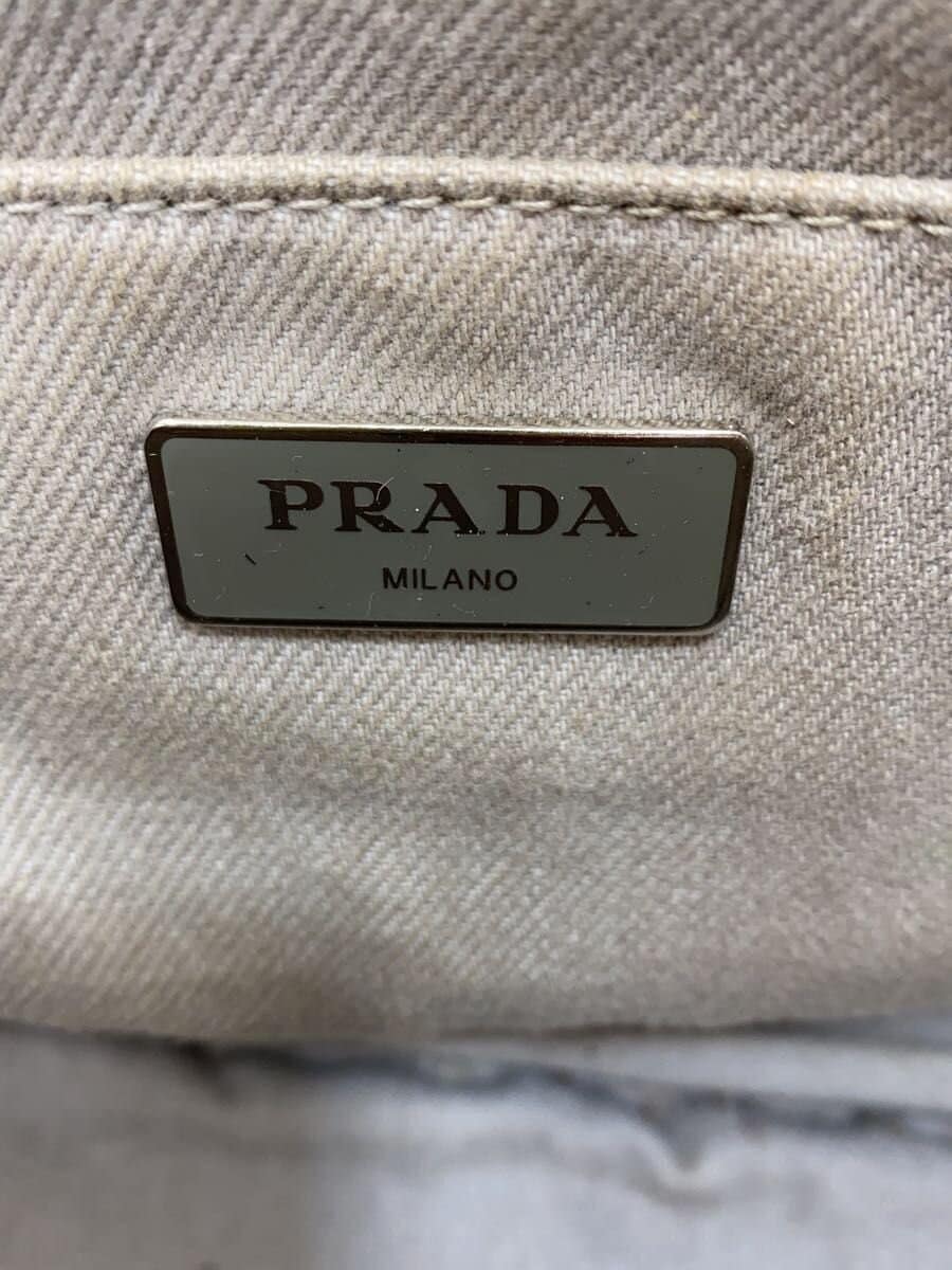 PRADA Kanapa Bijou Lines Tone Handbag Consider Condition Shoulder Missing Part 7