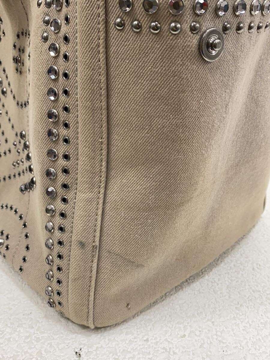 PRADA Kanapa Bijou Lines Tone Handbag Consider Condition Shoulder Missing Part 9