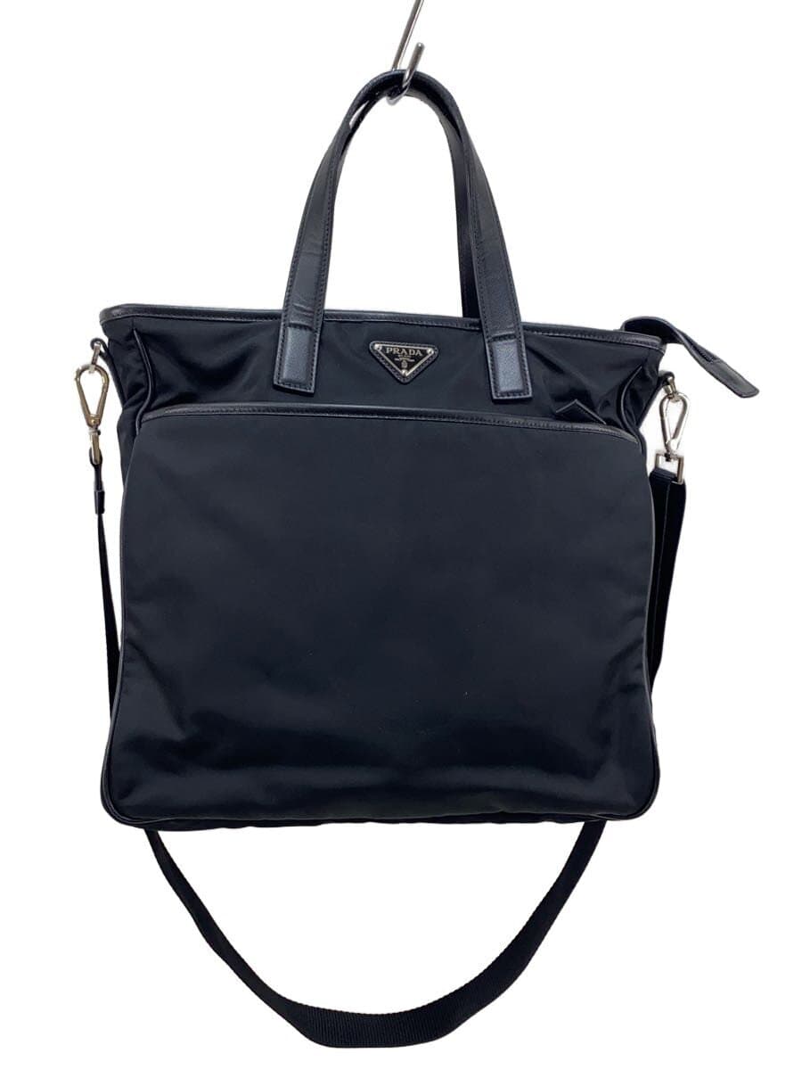 PRADA 2way Triangle Logo Shoulder Bag Nylon Black 2VG032