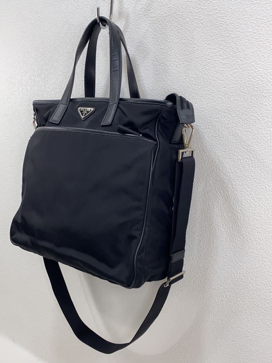 PRADA 2way Triangle Logo Shoulder Bag Nylon Black 2VG032 2
