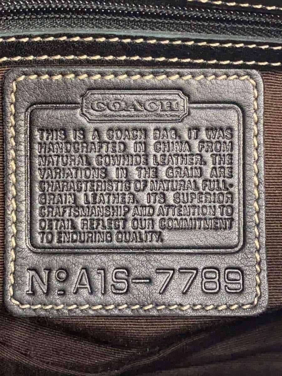 COACH Handbag Leather BLK 7789 5