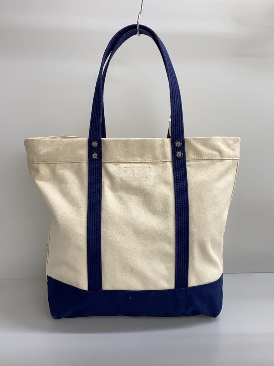 POLO RALPH LAUREN tote bag canvas NVY big pony front and inside have stains 3