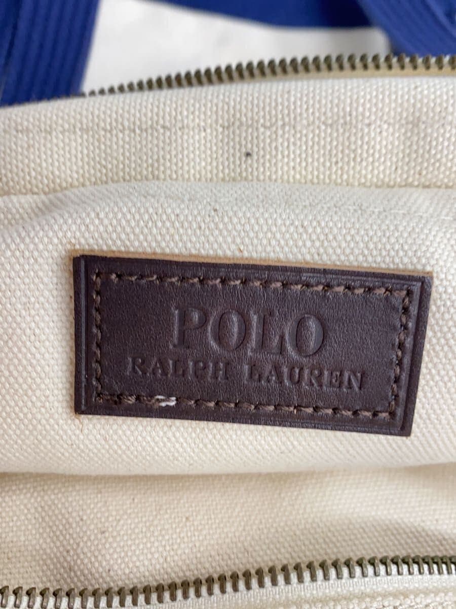 POLO RALPH LAUREN tote bag canvas NVY big pony front and inside have stains 5