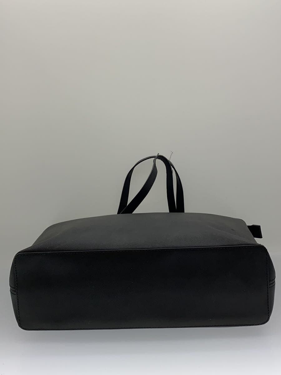 MICHAEL KORS tote bag leather BLK OP-1606 corner wear on handle leather 4