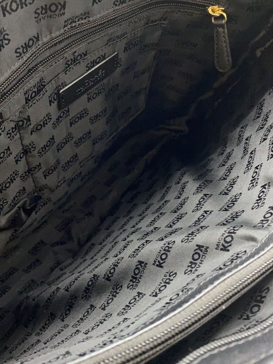 MICHAEL KORS tote bag leather BLK OP-1606 corner wear on handle leather 6