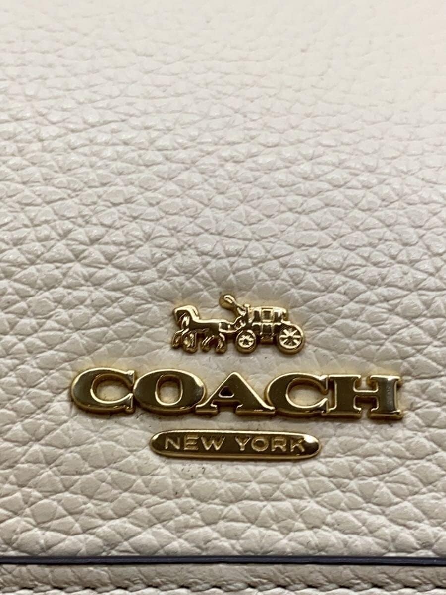 COACH Shoulder Bag Leather WHT CO976 5