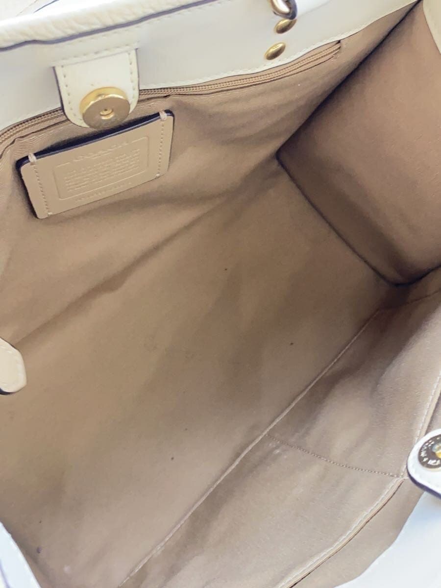 COACH Shoulder Bag Leather WHT CO976 6