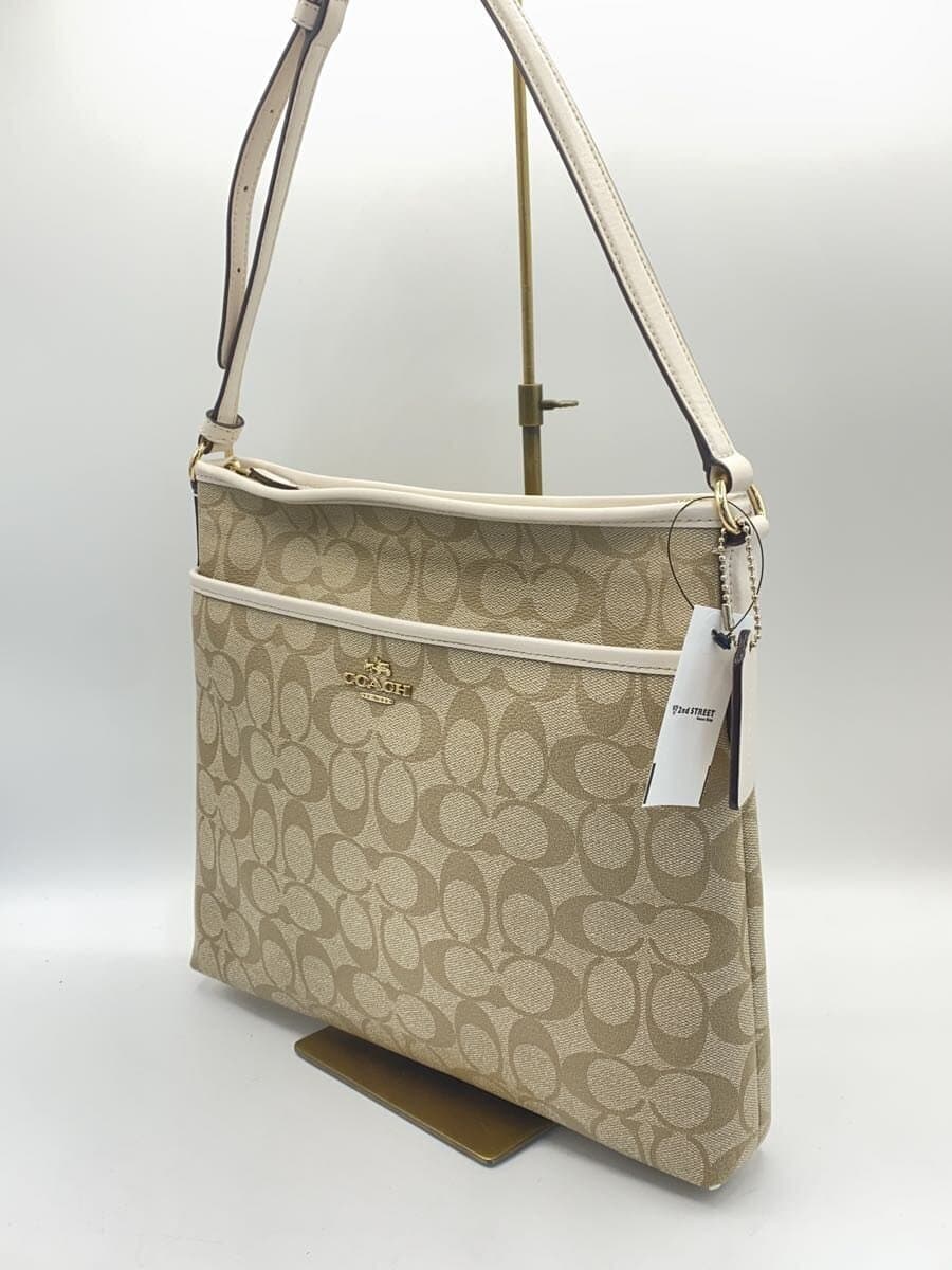 COACH Signature File Bag Shoulder Bag Leather WHT All Over Pattern F58297 2