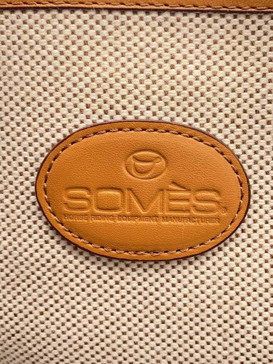 SOMES SADDLE Leather Handle Tote Bag Handbag Canvas Solid 5