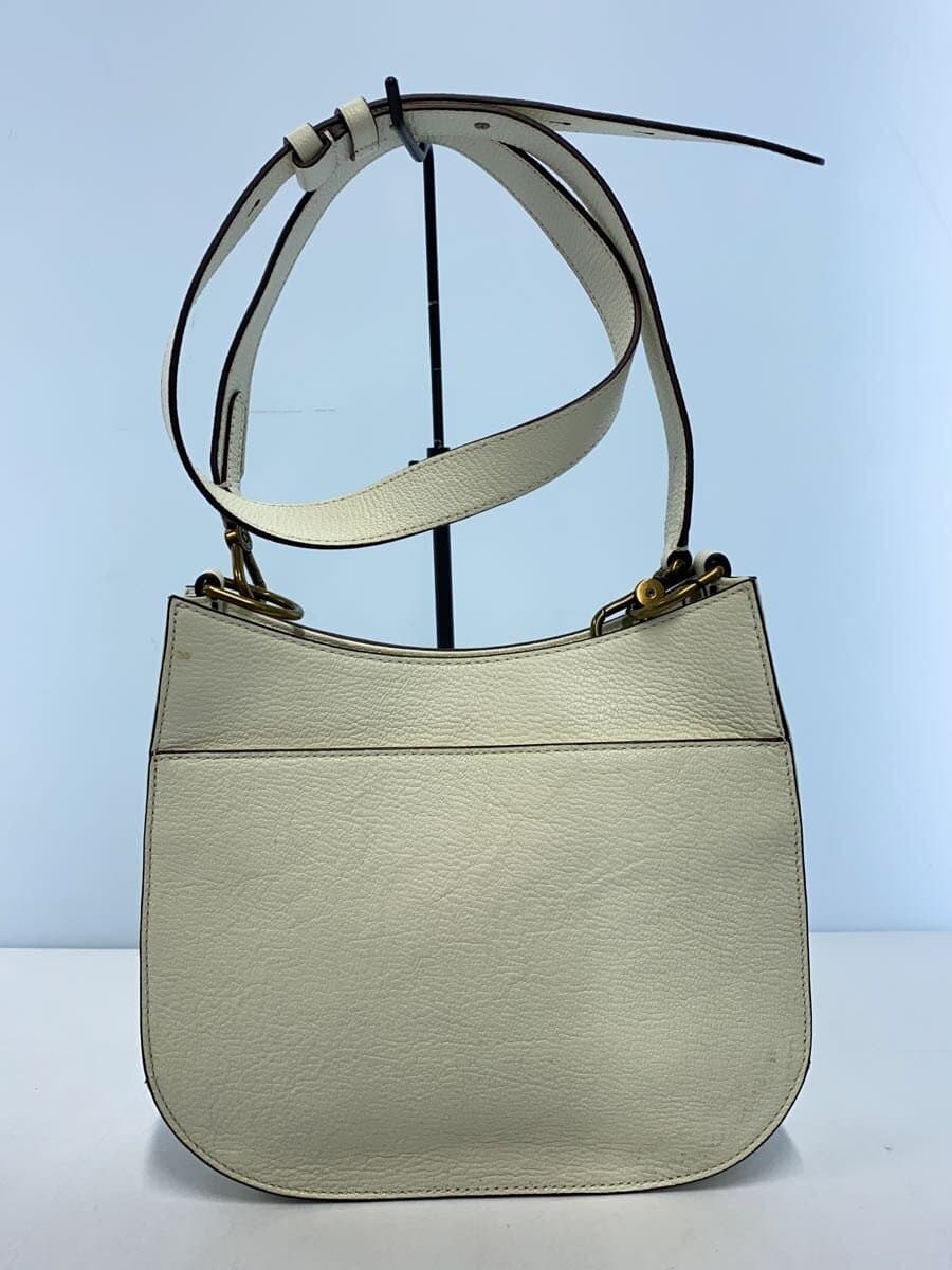 LAUREN RALPH LAUREN Turnlock Cow Leather Shoulder Bag Cowhide WHT Solid 3