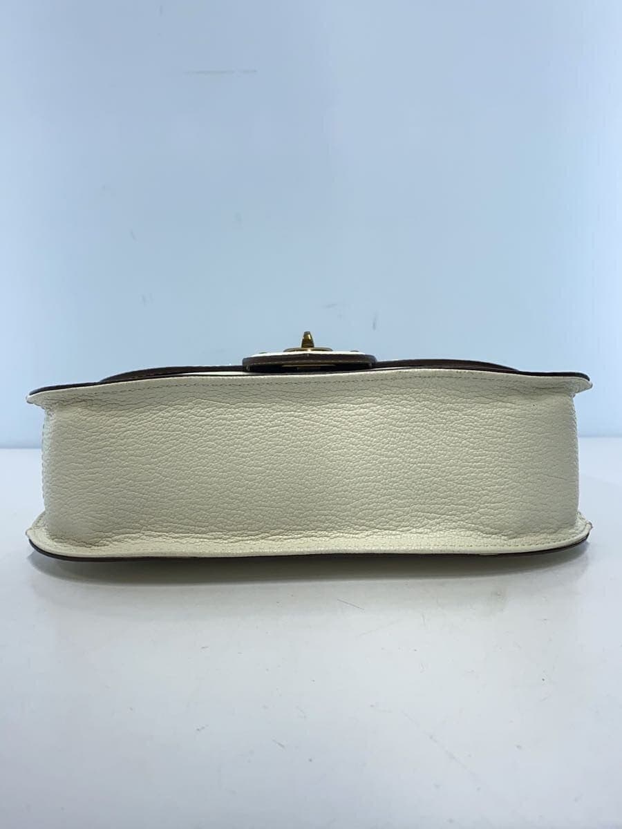 LAUREN RALPH LAUREN Turnlock Cow Leather Shoulder Bag Cowhide WHT Solid 4