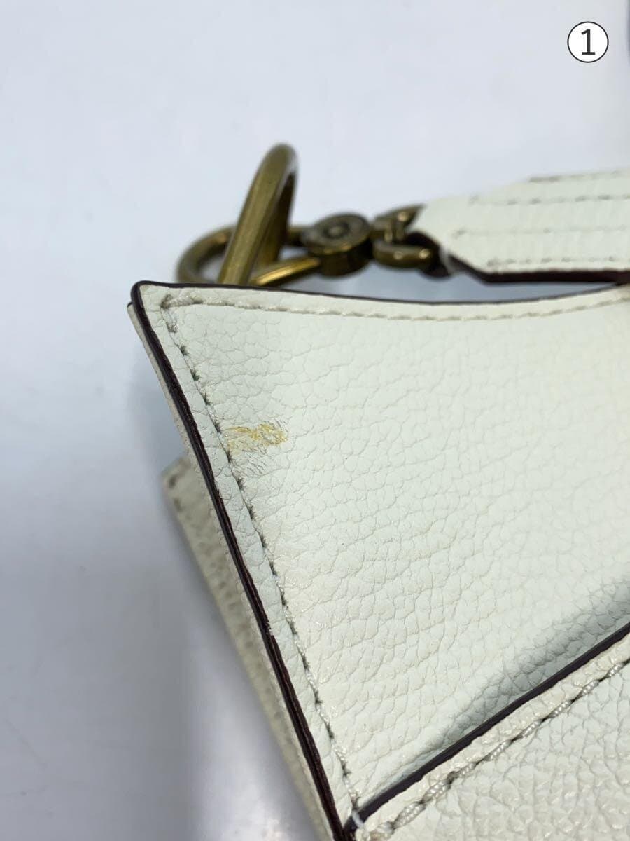 LAUREN RALPH LAUREN Turnlock Cow Leather Shoulder Bag Cowhide WHT Solid 8