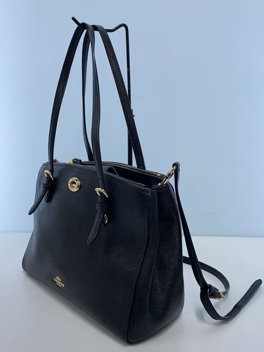 COACH Shoulder Bag_All Leather Leather BLK 2