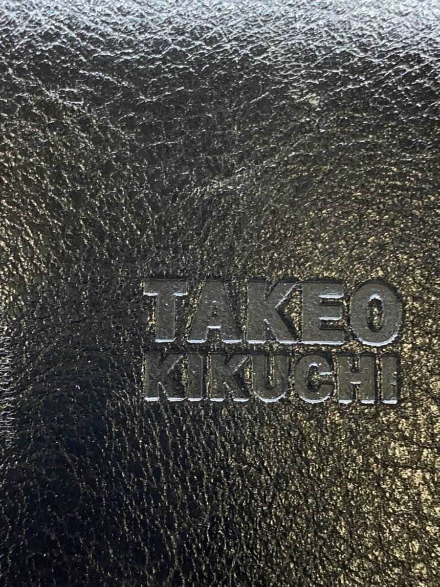 TAKEO KIKUCHI Square Business Bag Briefcase Leather BLK Solid Corner Wear 5