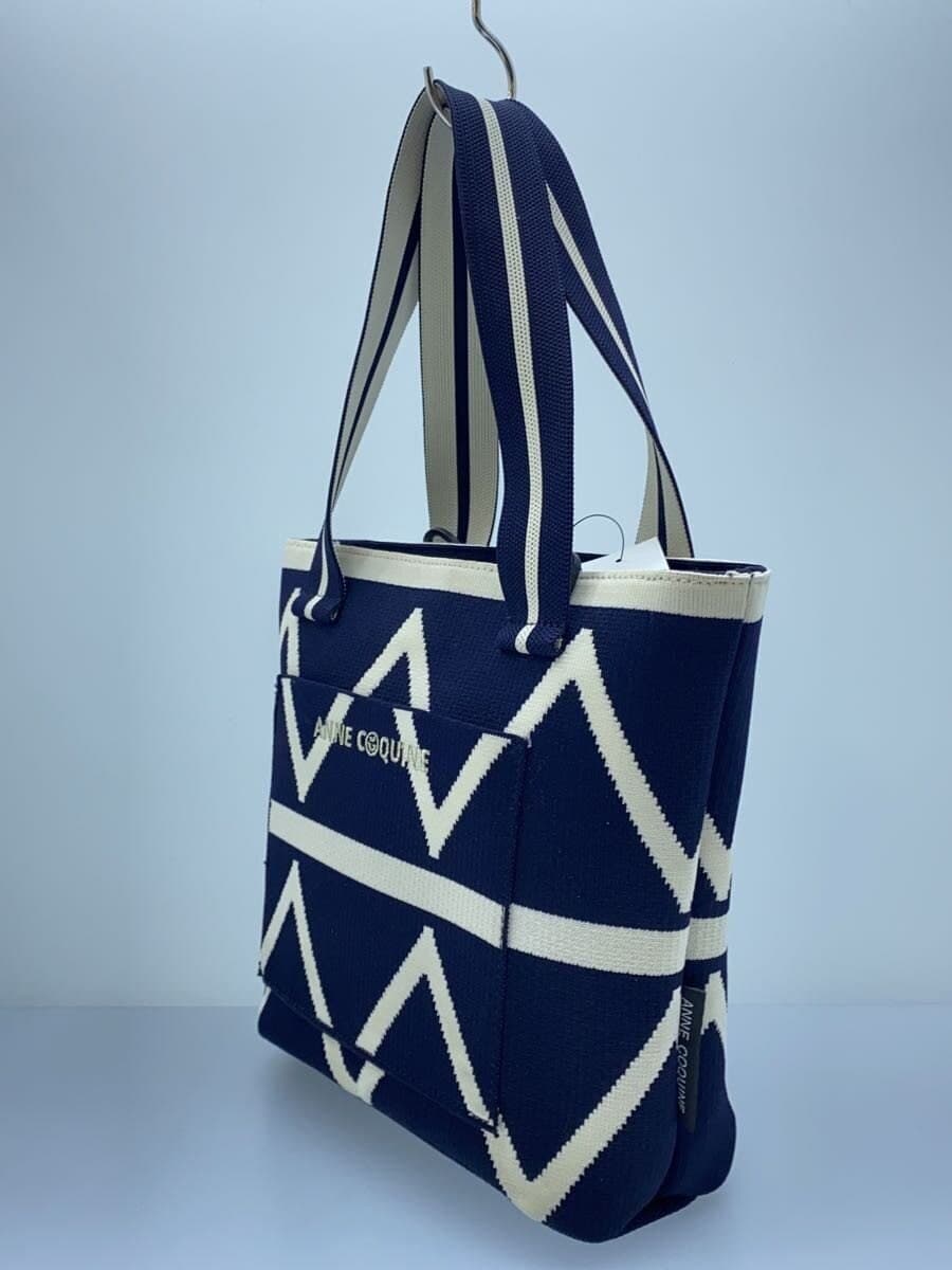 Anne Coquine Handbag Polyester NVY Geometric Pattern 2
